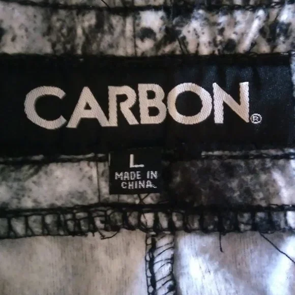 CARBON Mens L MOON JOGGERS BLACK & WHITE PANTS bottoms - Picture 11 of 15